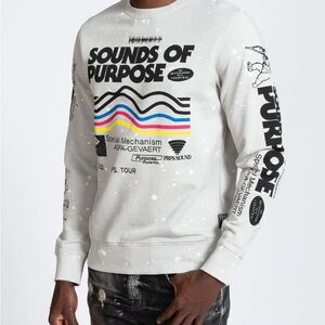 PRPS Sounds of Purpose Graphic Print Men's Sweater - White